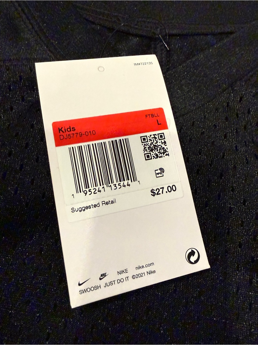 Nike Black Mesh Short-Sleeve Kids Jersey - Picture 2 of 6